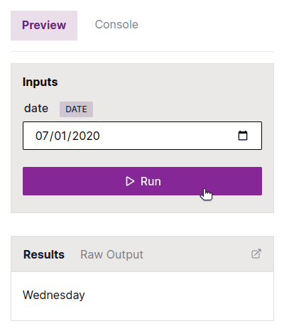 Applet output