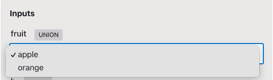 union of literal types input