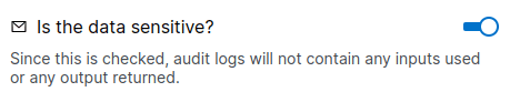 Data is sensitive